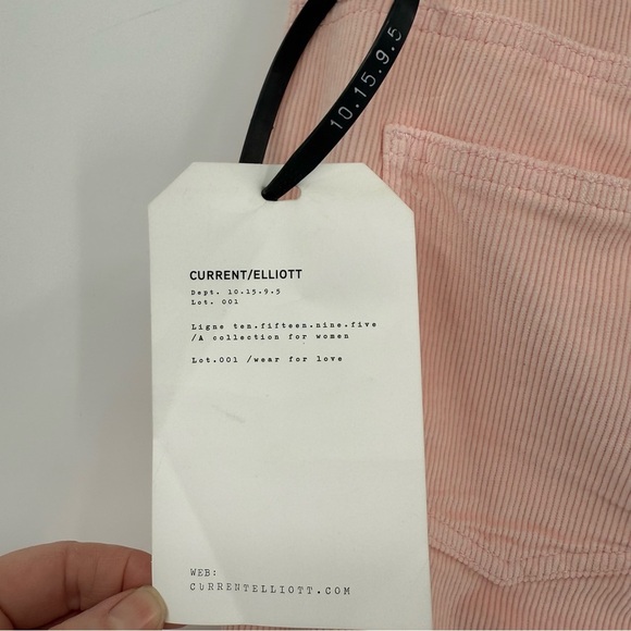CURRENT/ELLIOTT The High Waist Stiletto Corduroy Pant Color Crystal Pink Size 28 - Picture 8 of 11